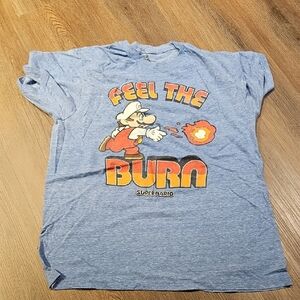Nintendo Super Mario 'Feel The Burn' Blue Short Sleeve Tee